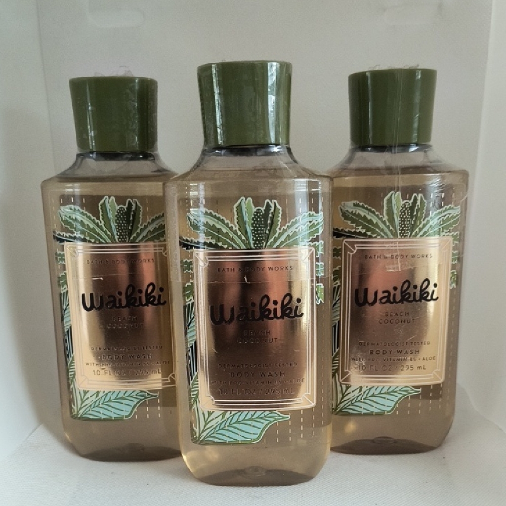 Bath & Body Works Waikiki Beach Coconut Body Wash 3-Pack NEW